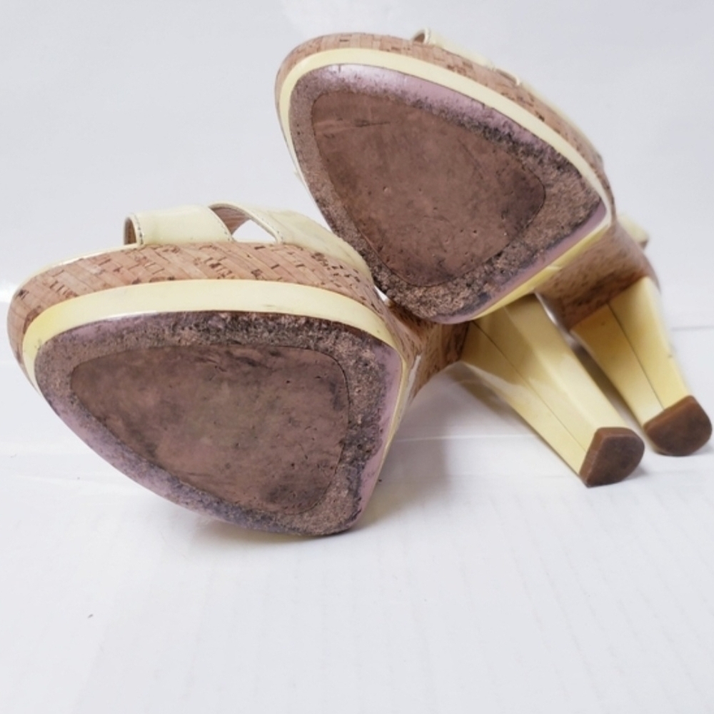 PRADA Canary Yellow Cork Platform Heels Women's EU 39.5 US Size 9 (GUC) - Picture 10 of 12